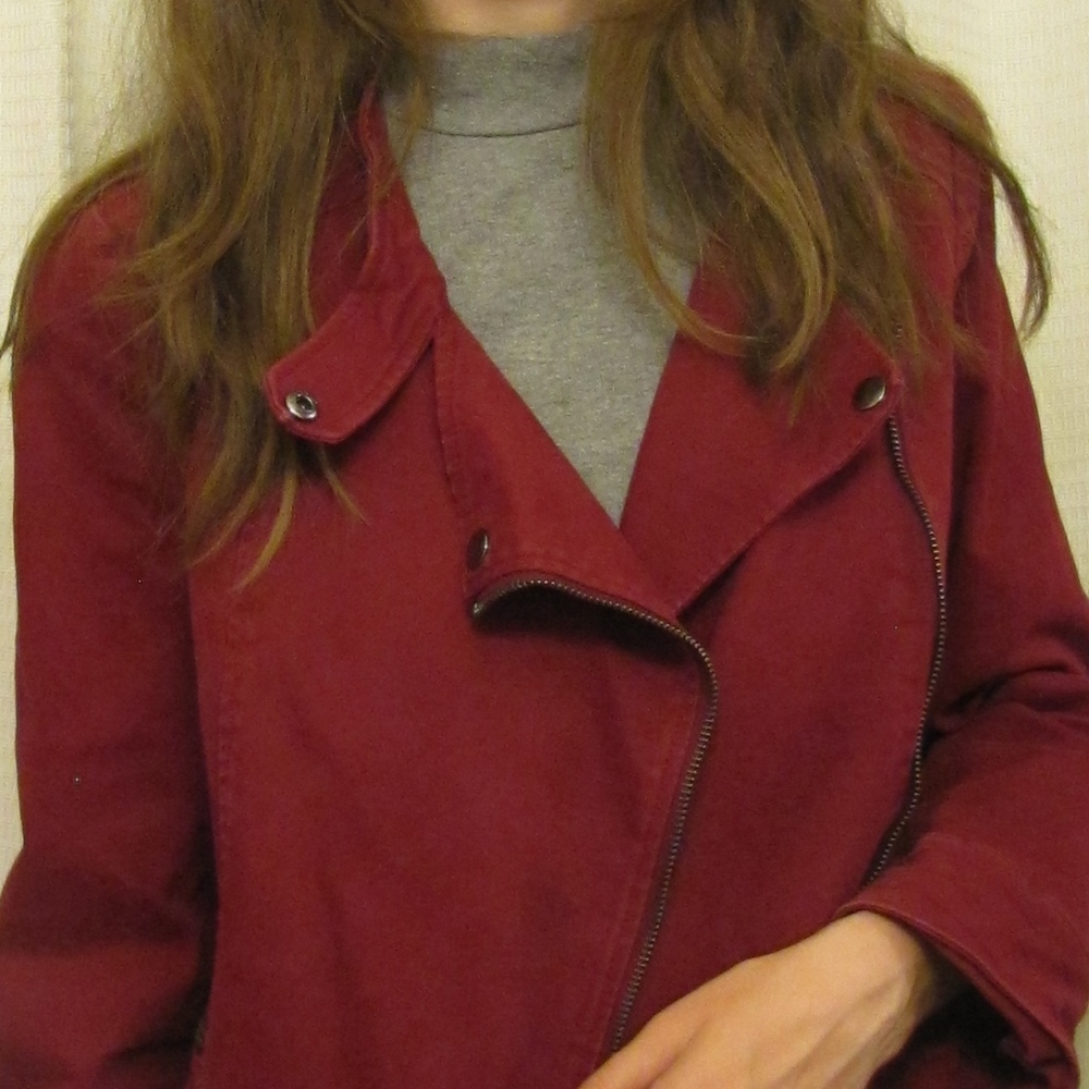 Banana Republic Burgundy Moto Jacket